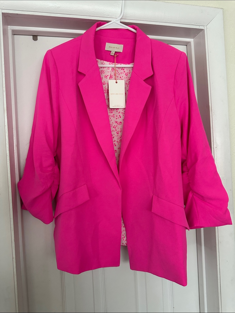 Skies Are Blue Hot Pink Open-Front Blazer
